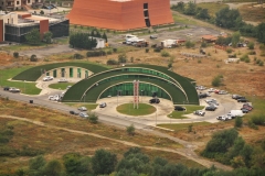 Interesting the way these buildings were constructed. It looks like grass on the roofs.