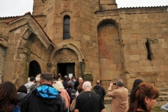 The present building is generally held to have been built between 590 and 605. The importance of Jvari complex increased over time and attracted many pilgrims. In the late Middle Ages.  I think they all arrived the same time we arrived.
