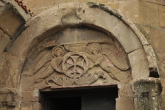 Over the main entrance