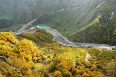 We continued on the Georgian Military Highway  and then climbing the sides of the dramatic Aragvi River Valley,