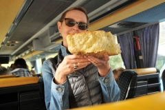 Yelana with home made local bread. . Check that bread for rising