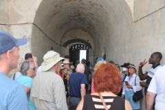 A number of the slave brokers in Africa were of African decent.  They were the Africans selling their own people for money. This is the Door of No Return I mentioned earlier.  You see is half opened.  When they went through that door they would never return to the world then knew in Africa.