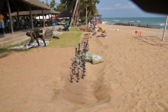 Trinkets for sale just in front of where we are eating.