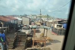 Notice the amount of fish drying on the ground in the photo.  Fishing is the main industry in this part of Ghana. You will see numerous locations of fish set out to dry in the sun.