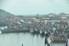 This is the harbor side of Elmina.  We had been driving along the harbor area only blocked by the businesses.