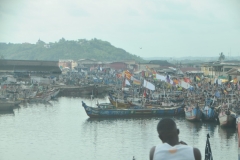 This is not the same photo. Each shot is a different part of the small harbor and hundreds of ships all jammed together.