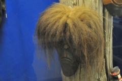 A bad hair day on one of the  masks.