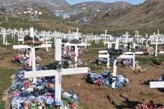Just inland, a short walk,  from the village of Tasiilaq is the cemetery.