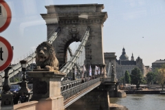 The infamous Chain Bridge. The Chain Bridge was the first permanent stone-bridge connecting Pest and Buda, and only the second permanent crossing on the whole length of the river Danube. It is one of the symbolic buildings of Budapest, the most widely known bridge of the Hungarian capital.