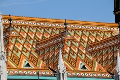 Roof of Matthias Church is very unusual tiles. Matthias Church is a Roman Catholic church located in Budapest, Hungary, in front of the Fisherman's Bastion at the heart of Buda's Castle