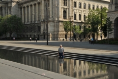 Reflecting pond in front of the Parliament building.