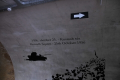 1956 Revolution.  The southern ventilation tunnel under the square that used to cool the Parliament building on hot days gives home to the memorial to those who died in the bloodbath on 25. October 1956.