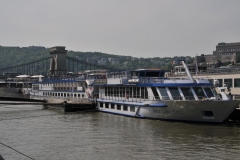 Our River boat the Concerto moored on the Danube in Budapest.