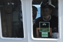 The Captain with a Trip Advisor symbol in the window of the bridge.