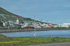 First sighting of the fishing village of Siglufjordur.