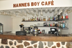 The bar with the name of the restaurant also
