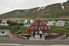 Entrance to another of the Herring Era Museum buildings. The building is called the Róaldsbrakki.