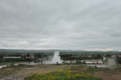 Geysir, the name of the Geysers, erupts frequently in dramatic columns of water that shoot into the air.