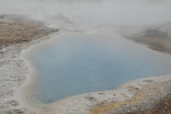 In this area of intense geothermal activity, puddles of water on the ground literally boil.