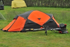Summer time and it is cool weather for camping at the falls.