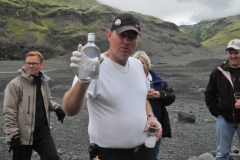 Beggi, our guide, brought along a bottle of THE BEST ICELANDIC VODKA.   We drank it over glacier ice he picked up during the climb.. The ice blue ice.  The first one was great. The second one was fantastic. The third...AWESOME! I think we went to lunch afterwards.. ha