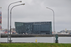 Different view of Harpa  Reykjavik's Concert and Conference Hall on the bay.