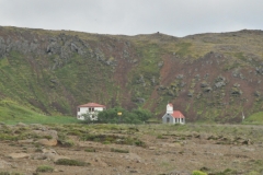 Anywhere in Iceland where you see a small church on private property the owners do not have to pay taxes on the land. It is the law. So most all farmers place a very small intimate church and maybe have one service a year or wedding inside.  Clever tax move on the part of the owners of the land.