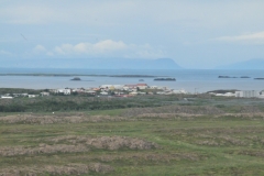 From the plateau of Helgafell one can see in the distance  the town of Stykkisholmur located on the Snaefellsnes Peninsula. Our stop for the next two evenings.