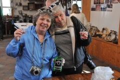 Hakarl, a national delicacy made from aged shark meat and served with a potato liquor called brennivin.  Two members of our group try it. I did. It was not bad at all.