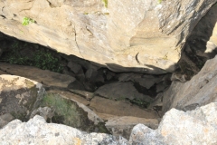 Looking down into the earthquake driven faults.