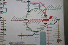 Tokyo is a major commuter City. That means many of th epeople in the city at any one time don't actually live in the city itself. They commute in each day for work. It is estimated 2.4 million people commute into the Tokyo area daily. Here we see some of the routes used in the central part of the city.