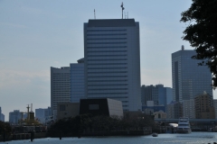 The park is surrounded by a seawater moat filled by Tokyo Bay