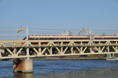 Local train crossing the Sumida River