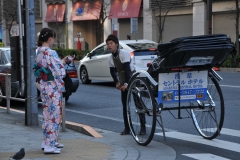 College students make extra money working with the Rickshaws