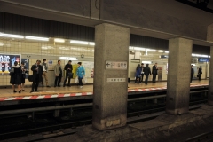 Waiting for trains in the underground