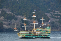 View of a Pirate Ship on Lake Ashinoko