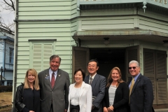 Two Fuji Council persons and the Oceanside Delegation in Hiromi Park