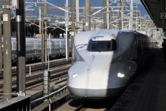 The Shinkansen Train travels at speeds reaching 200 MPH/320Km per hour.