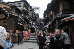 Narrow streets walking only to Kiyomizu-dera for many blocks and all up hill too.