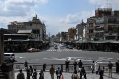 Street in front of the main gate of Yasaka Shrine