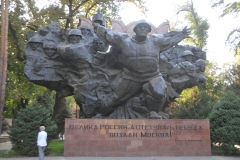 This statue, at the front of the statue, is a single soldier with arms spread up and out as if in flight, one hand wielding a fist full of grenades.  However, the military prosecutor’s office was forced to open a special investigation after two of the martyrs were discovered to still be alive. The investigation found that the entirety of the Krasnaya Zvezda’s story had been fabricated. There had been no last stand and the dramatic quotes were invented. However, the 1948 memo was not released to the general public until 2015, and by then the story was well entrenched as a national myth.