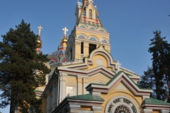 The belfry was erected on September 14, 1906. The cathedral survived the 1911 earthquake with minimal damage, even though it was built without any nails, which some bishops attributed to divine intervention.