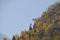Tram built in the Medeu Valley of Malaya Almatinka River on the S.E. outskirts of Almaty where the rink is located.  .  We visited on the weekend when hundreds and hundreds of locals walk and  run up the road and then path to the top where the gondolas stop.  It is a hike for sure.
