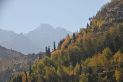 Stadium located in the valley of the hillsides.