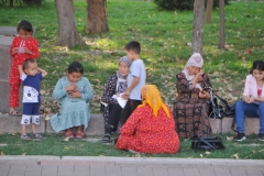 Locals also watching the change of the guard on the hour.  The city of Bishkek is the capital and largest city of Kyrgyzstan.