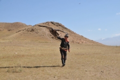 Eagle lands on his arm