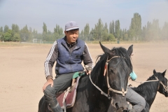 The horseman and defenders at the end of the game.