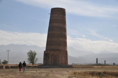The tower, along with grave markers, some earthworks and the remnants of a castle and three mausoleums, is all that remains of the ancient city of Balasagun, which was established by the Karakhanids at the end of the 9th century.