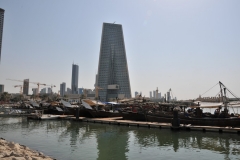 The old Dhows and the new Skyscraper in the distance