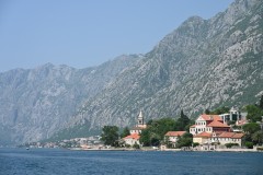 Perast is a small town nearby Kotor. The church along the bay is the Church of Nativity of the Blessed Virgin. 